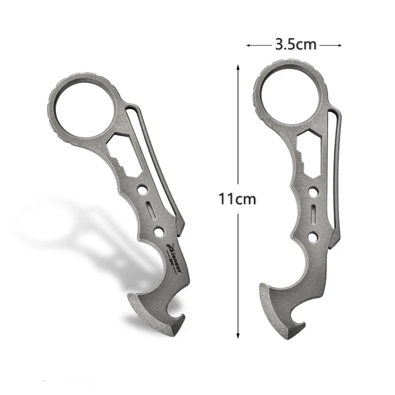 Multi-functional Titanium Alloy Crowbar Bottle Opener Self Defense EDC Tools Emergency Glass Breaker Survival Supplies - Image 4