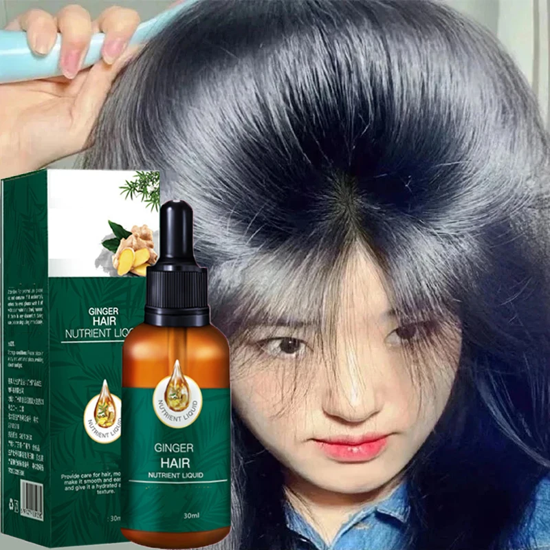 Ginger Hair Growth Essence Oil Anti Hair Loss Prevent Baldness Serum Fast Nourish Scalp Strengthen Hair Roots Nutrient Solution