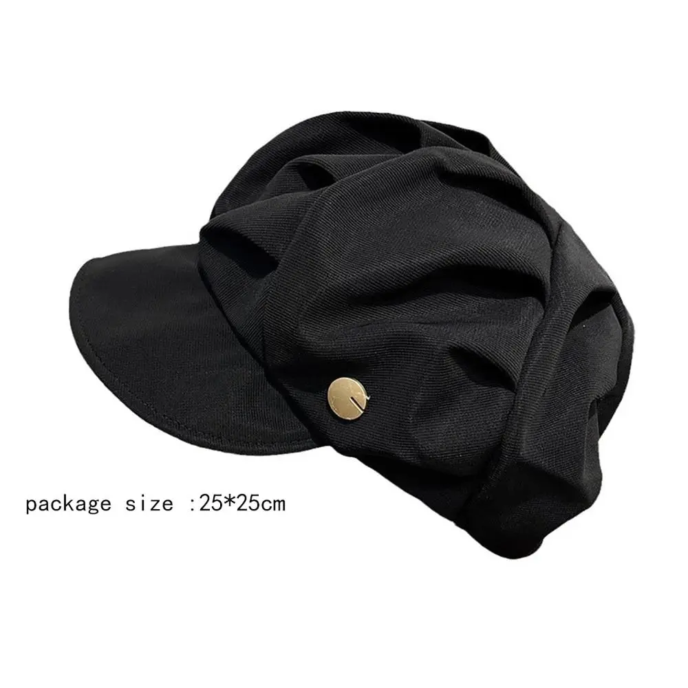 Breathable Octagonal Hat Retro Windproof Layered Vintage Newsboy Hats Solid Color Elegant Pleated Berets Women Men