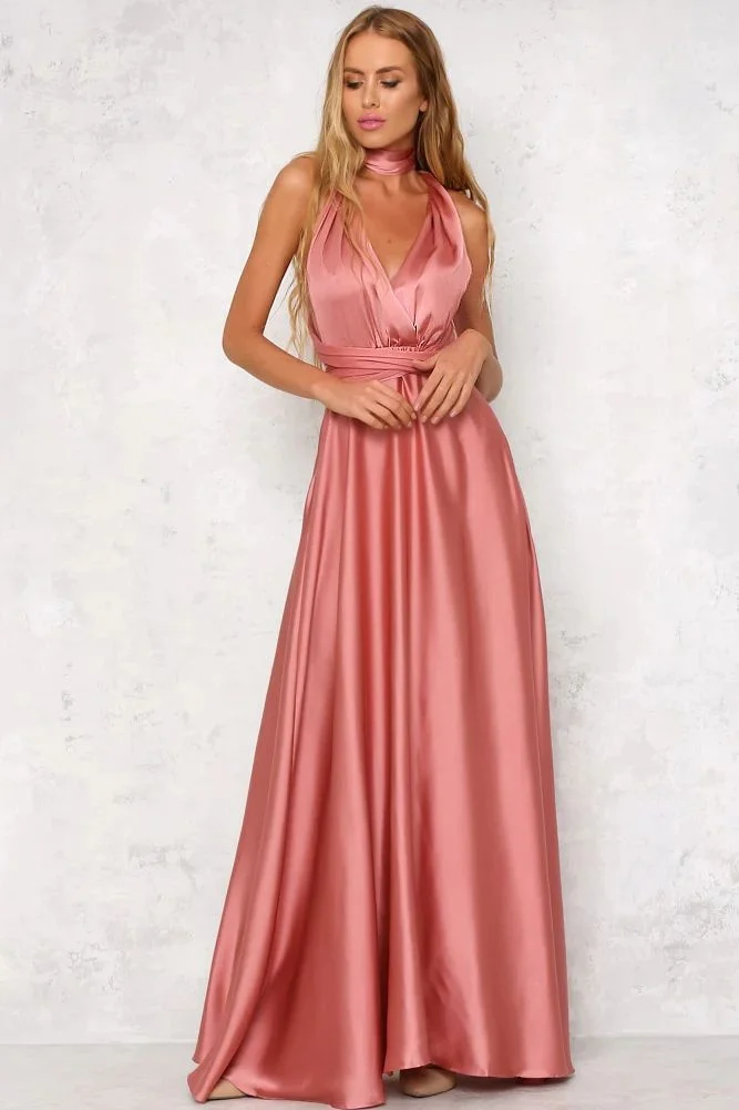 Women\'s V-neck Sleeveless Slim Waist Large Swing Dress Wedding Evening Party Long Dresses For Women 2023