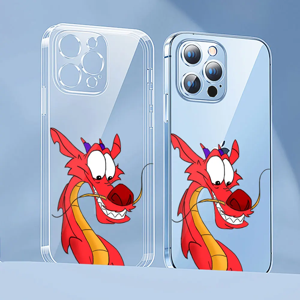 Custodia per telefono Disney Mulan Mushu Dragon per Samsung Galaxy S24Ultra S20 S21 S22 S23 Fe S10 Plus nota 20 24 Cover Ultra trasparente