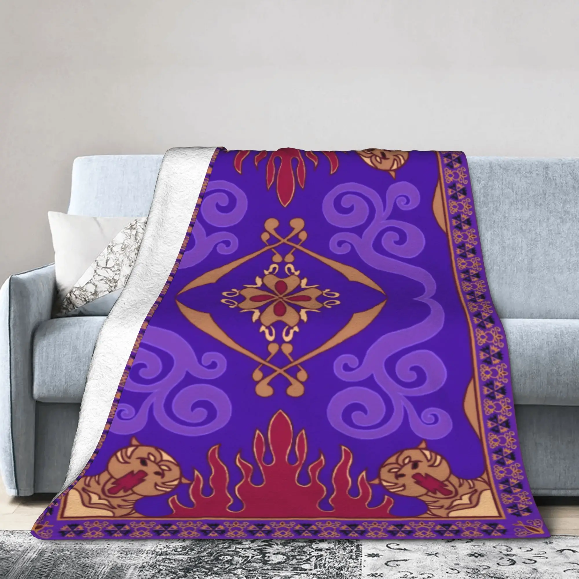 Novelty Design Aladdin Magic Carpet Blanket Ultra-Soft Coral Fleece Plush  Comfortable Throw Blanket Machine Washable