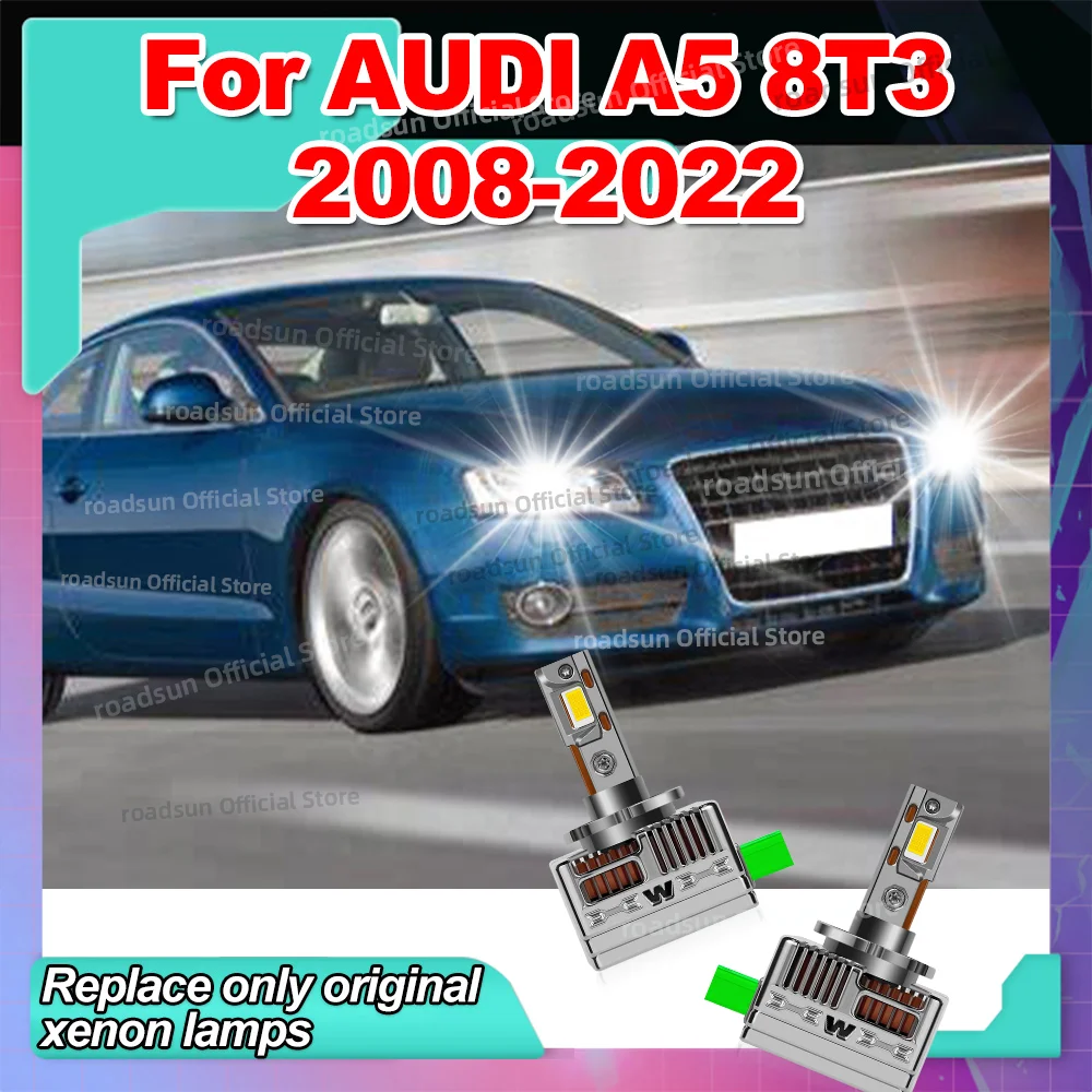 

LED Headlight Bulb Canbus Car Lights HID Xenon 1:1 Turbo Light For AUDI A5 8T3 2008-2022 2011 2012 2013 2014 2015 2016 2017
