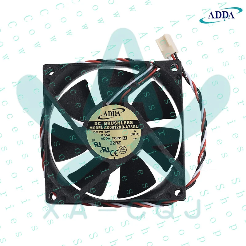PP+ 1PCS FOR ADDA AD0812XB-A73GL 0.55A 12V 3pin DC Chassis Cooling Fan