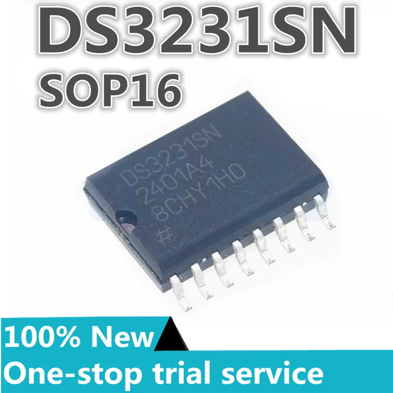 2-20PCS %New DS3231SN DS3231SN#T&R real-time clock chip is equipped with a TCXO I2C 2-wire serial port SOP-16
