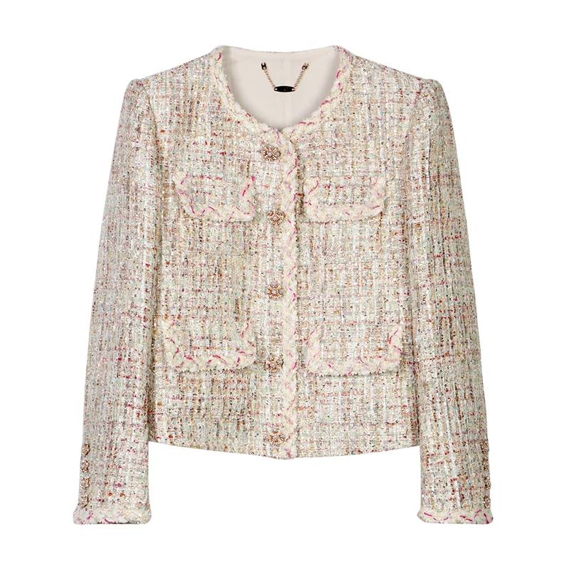 

2025 New Fashion Elegant and Sophisticated tweed Style Short Jacket for Socialites