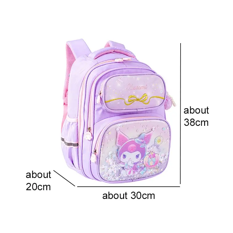 Sanrioed Kuromi Melody Cinnamoroll Children Backpack Cute Schoolbag Student Cartoon Large Capacity Shoulder Bag Gift for Friend