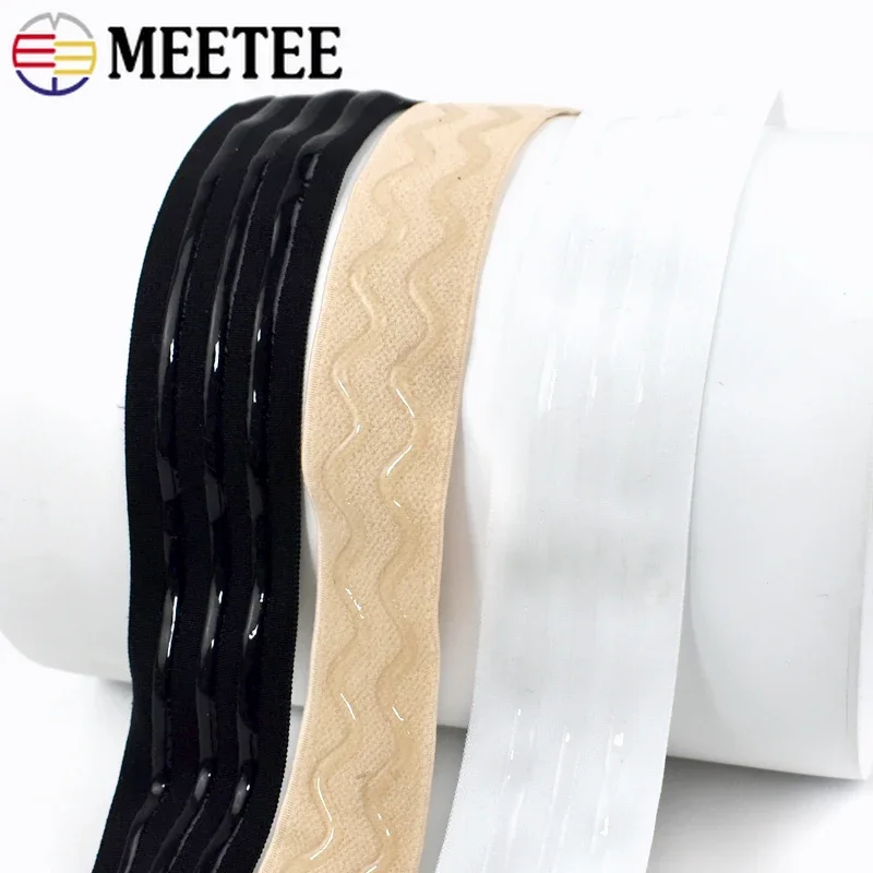 1/2/3/5M 25/30mm Sewing Rubber Band Elastic for Lingerie Non-Slip Silicone Elastic Bands Underwear Strap Strech Tape Bra Ribbon