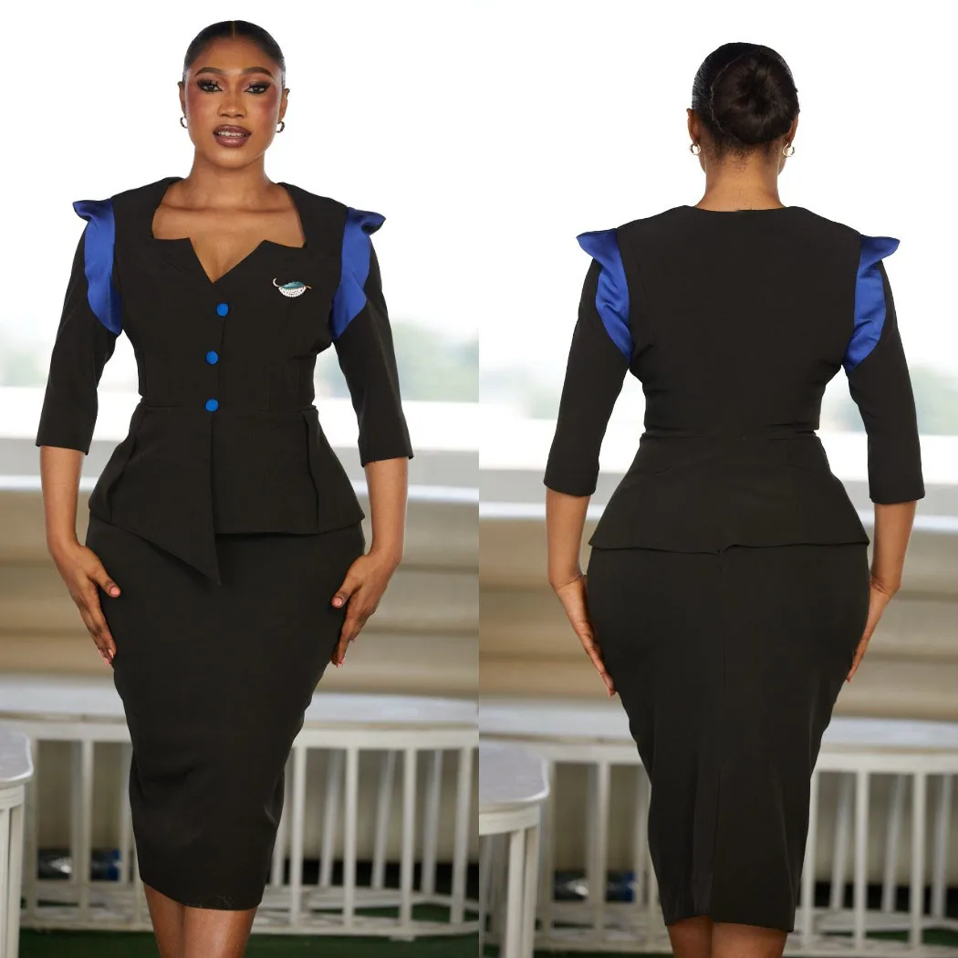 Women's Dresses Suit Gowns Elegant V Neck Single Button Jacket Coat And Pants For Female Satin 2 Pieces Suit Customized W529