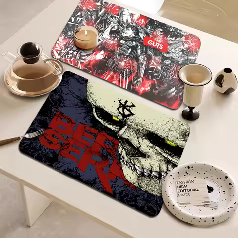 Sword in Berserk Guts Kitchen Absorbent Pad Dry Draining Mat Sink Washstand Coffee Machine Pads Table Placemat Anti Splash