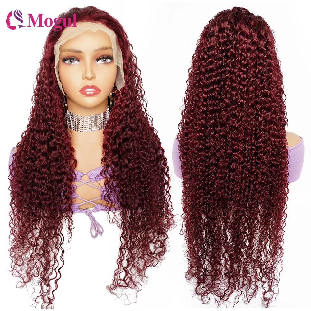 

30inch Jerry Curly 13x4 Lace Front Wig Human Hair Wigs PrePlucked 4x4 Lace Closure Wig for Black Women 99J Brazilian Virgin Hair