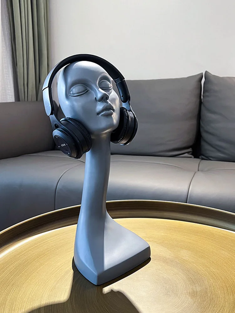 Creative Abstract Long Necked Sculpture, Headphone Decor,Luxury Living Room, Foyer,Indoor,Figurine Decoration,Customized