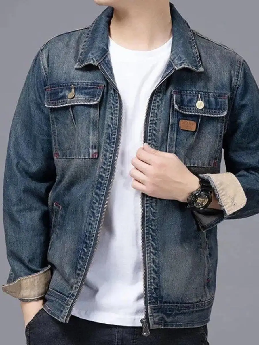 Zipper Denim Jaet Men's Casual Faion Trend High End Jeans Clothing Versatile Autumn New Sle Leisure Workwear Jaet