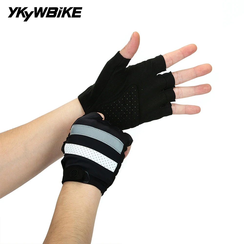 YKYWBIKE Cycling Gloves Half Finger Shock-Absorbing Velcro Closure Summer Breathability Outdoors Sports Gloves Road Bike Bicycle