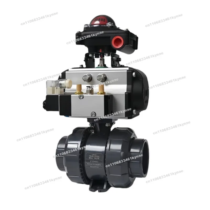 For Pneumatic UPVC Ball Valve Q621F-10S Plastic Flexible Joint Double Oil Water Treatment Acid and Alkali Corrosion