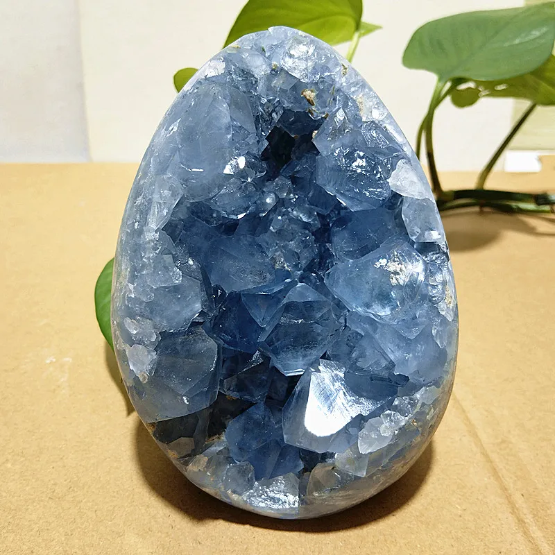 Natural Stone Blue Calcite Crystal Cluster Cave Mineral Specimen Meditating On Witchcraft Magic Feng Shui Energy Room Decoration