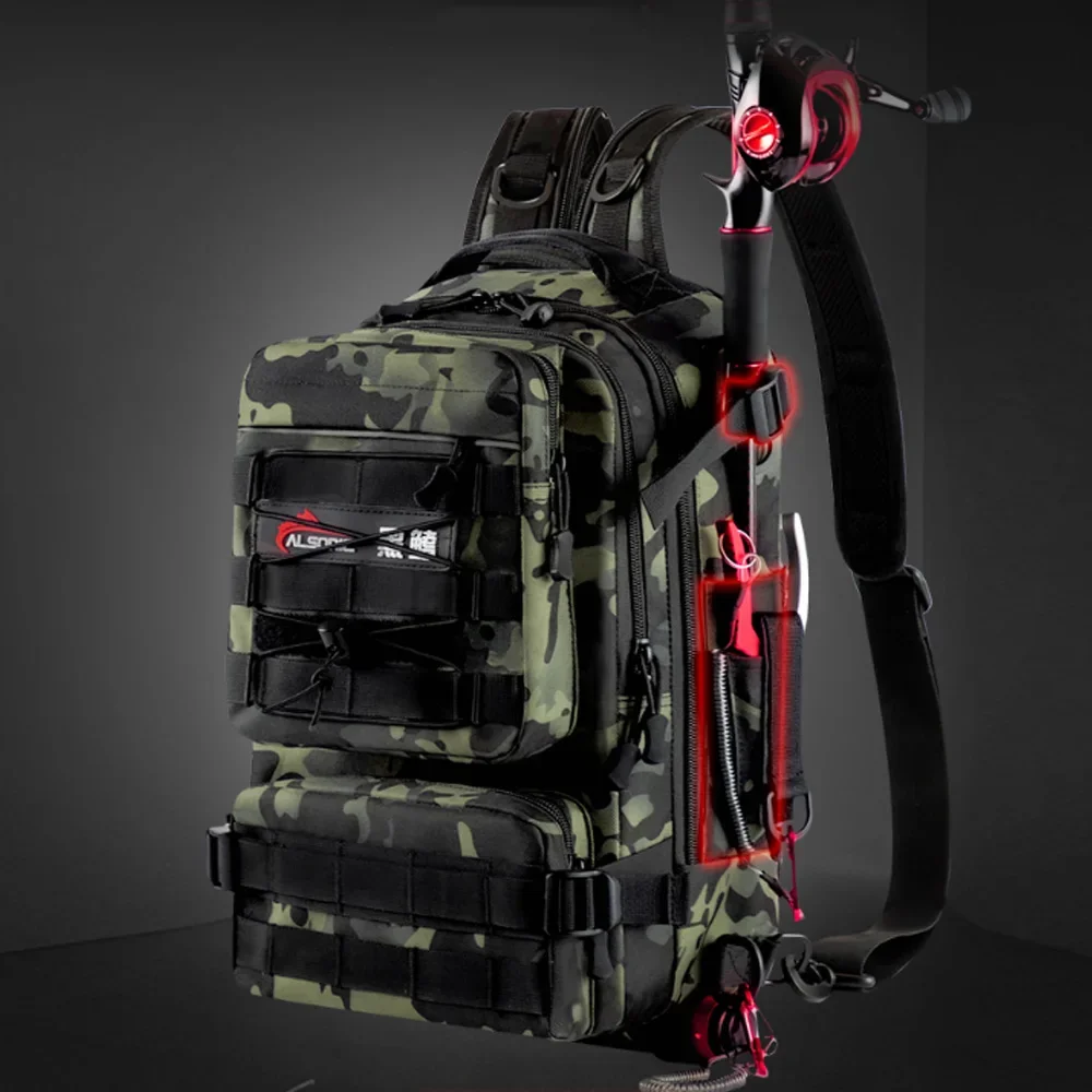 Crossbody Multifunction Fishing Bag Waterproof Tactical Backpack Outdoor Shoulder Sports Chest bag For Men Fish Boxes Tackle Bag