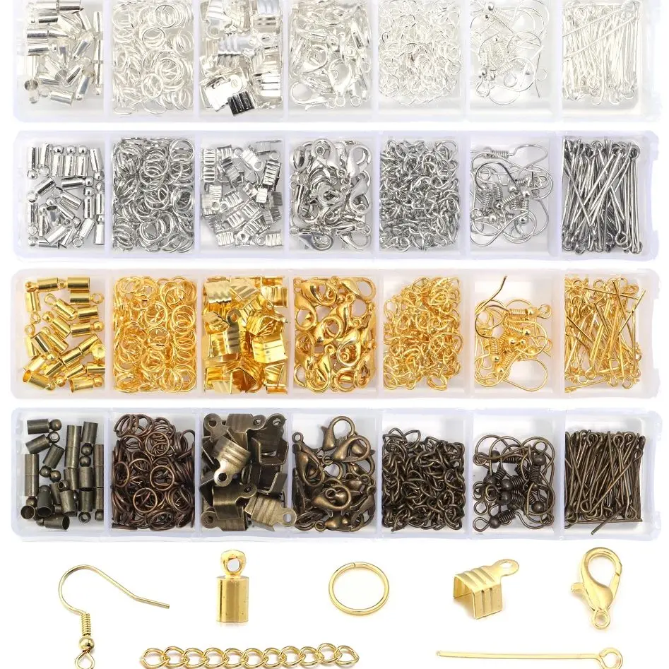 

1Box 7-grid Alloy Accessories Jewelry Findings Tools Set For DIY Handmade Necklace Earrings Bracelet Jewelry Making Accessories