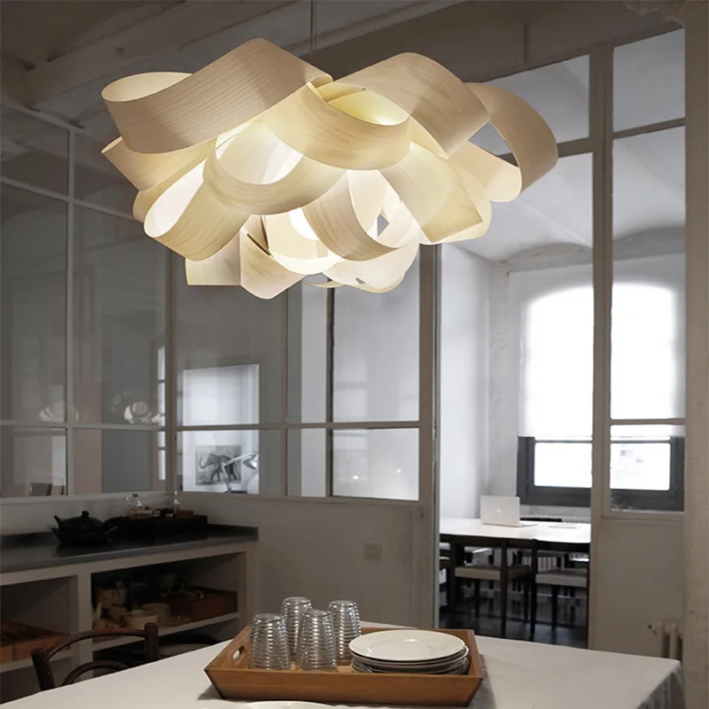 

Japan Style Wood Skin Braid Pendant Lights Retro Atmosphere Pendant Ceiling Lamps Bedroom Living Dining Room Decoration for Home
