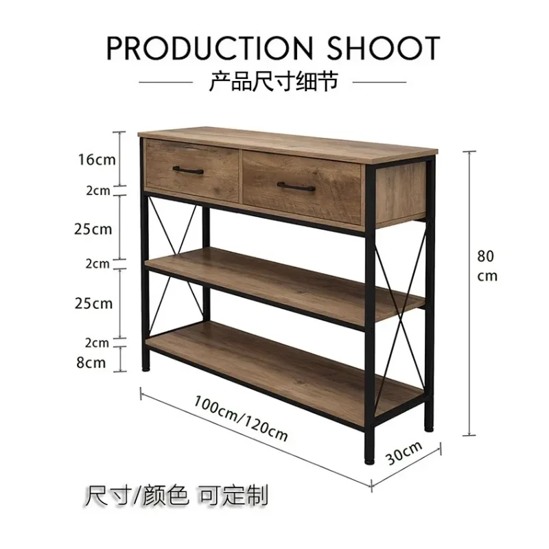 American solid wood entrance table against the wall, dining side cabinet, entrance counter case, living room, locker, chest, sof