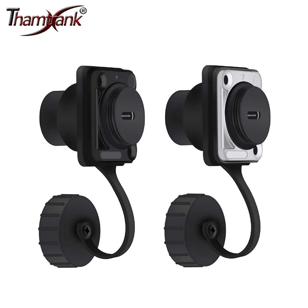

4pcs Type C to Type C Female Socket Panel Mount Chassis Connector Female Network Connector Waterproof with Dust Cover