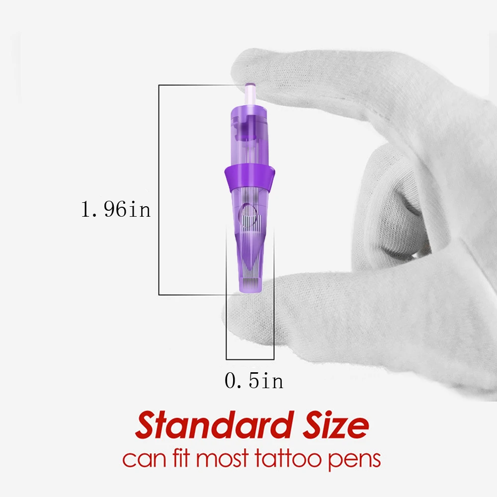 Tattoo Cartridges Needles Disposable 10pcs Standard Size Round Magnum Needle Cartridges With Membrane For Tattoo Machine Grip