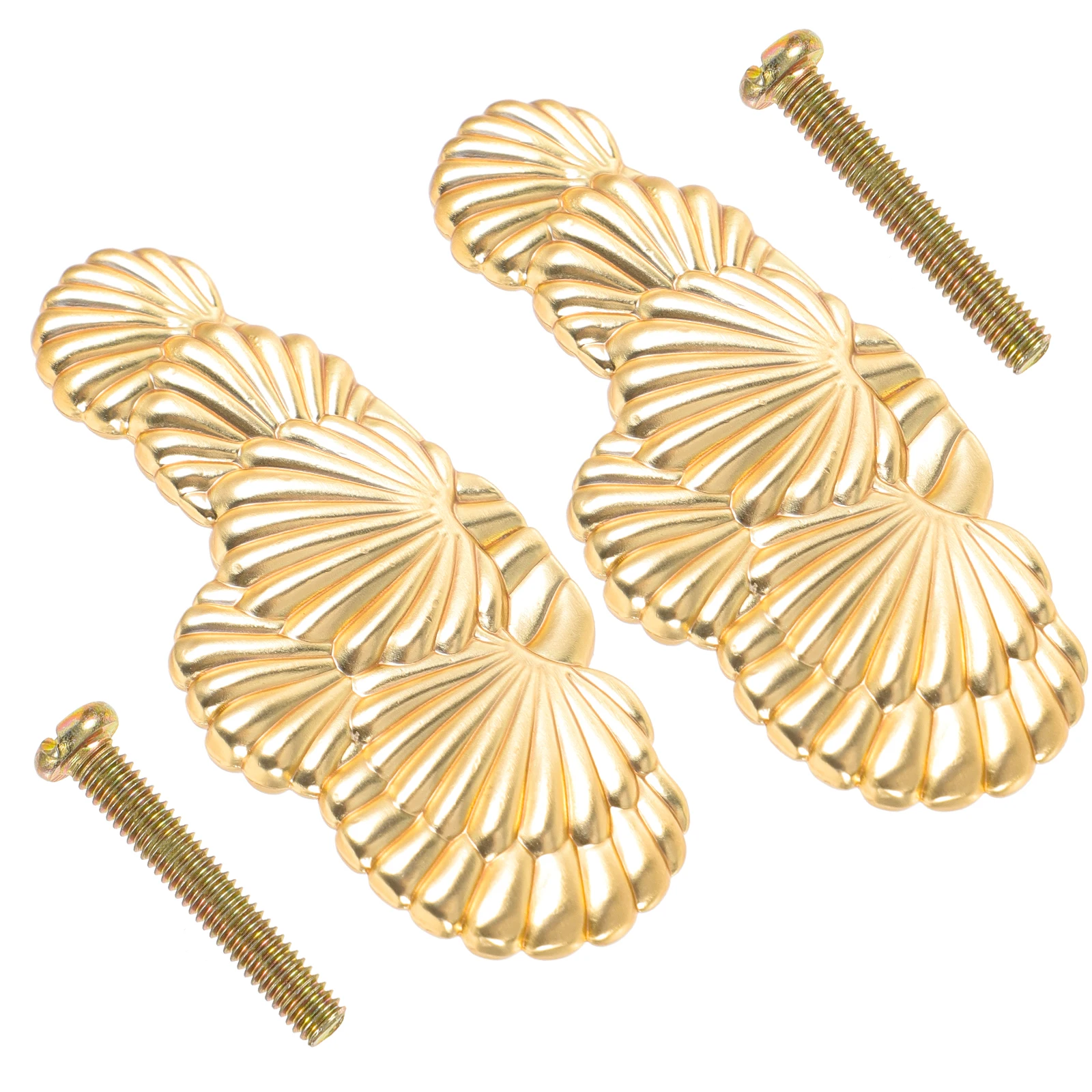 

2pcs Zinc Alloy Drawer Pulls Furniture Handle Accessory Cabinet Handle Parts Door Hardware Replacement Pine Leaf Shape Bright