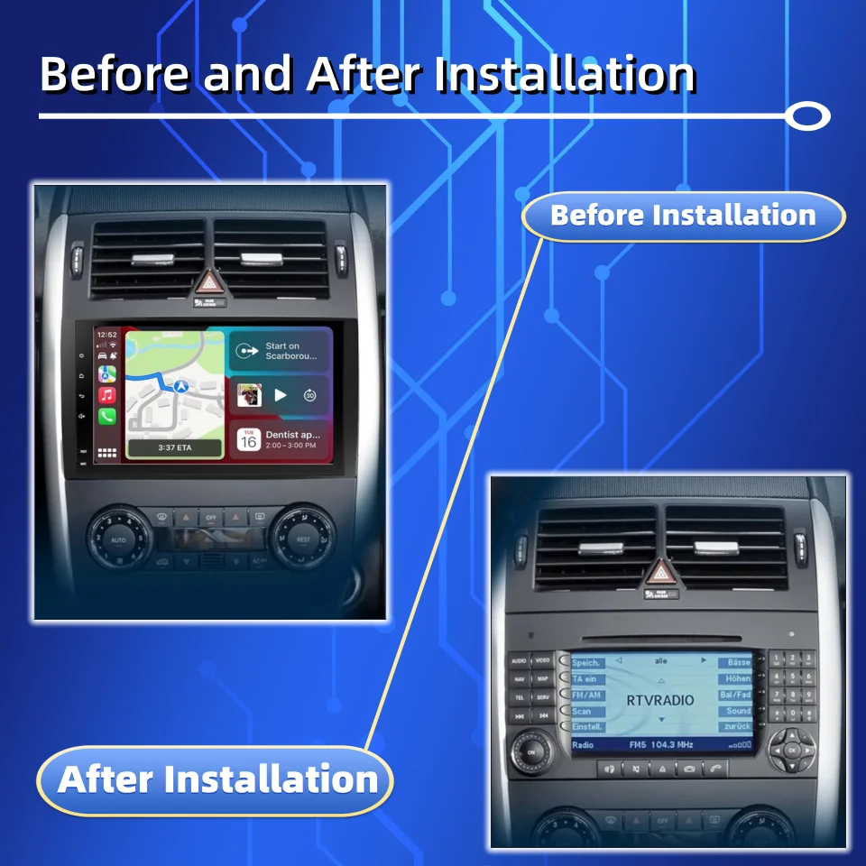 9 Inch Android Car for Mercedes Benz W639 W169 2004-2012 Stereo 64G Double Din Radio Carplay Android Auto Bluetooth FM AM Car Radio Head Unit with Backup Camera