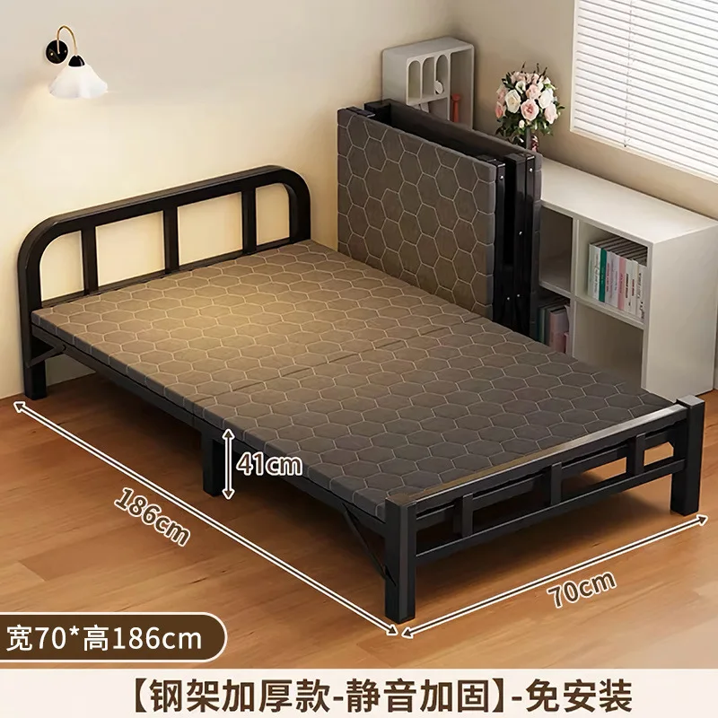 折りたたみベッド-シングル-1メートル2-家庭用大人用簡易ベッド-ダブル-1メートル5-寮のレンタルルーム-ハードアイアン