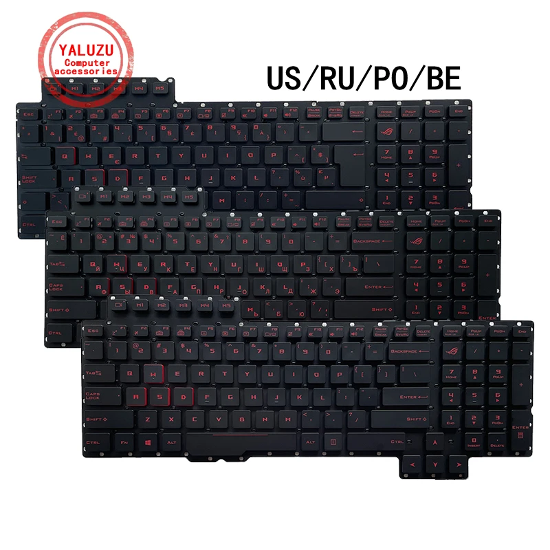 RU/US/PO/BE NOWA klawiatura do laptopa ASUS ROG G752 G752V G752VL G752VM G752VS G752VT G752VY V153062AS1-US 0KN0-SI1US11