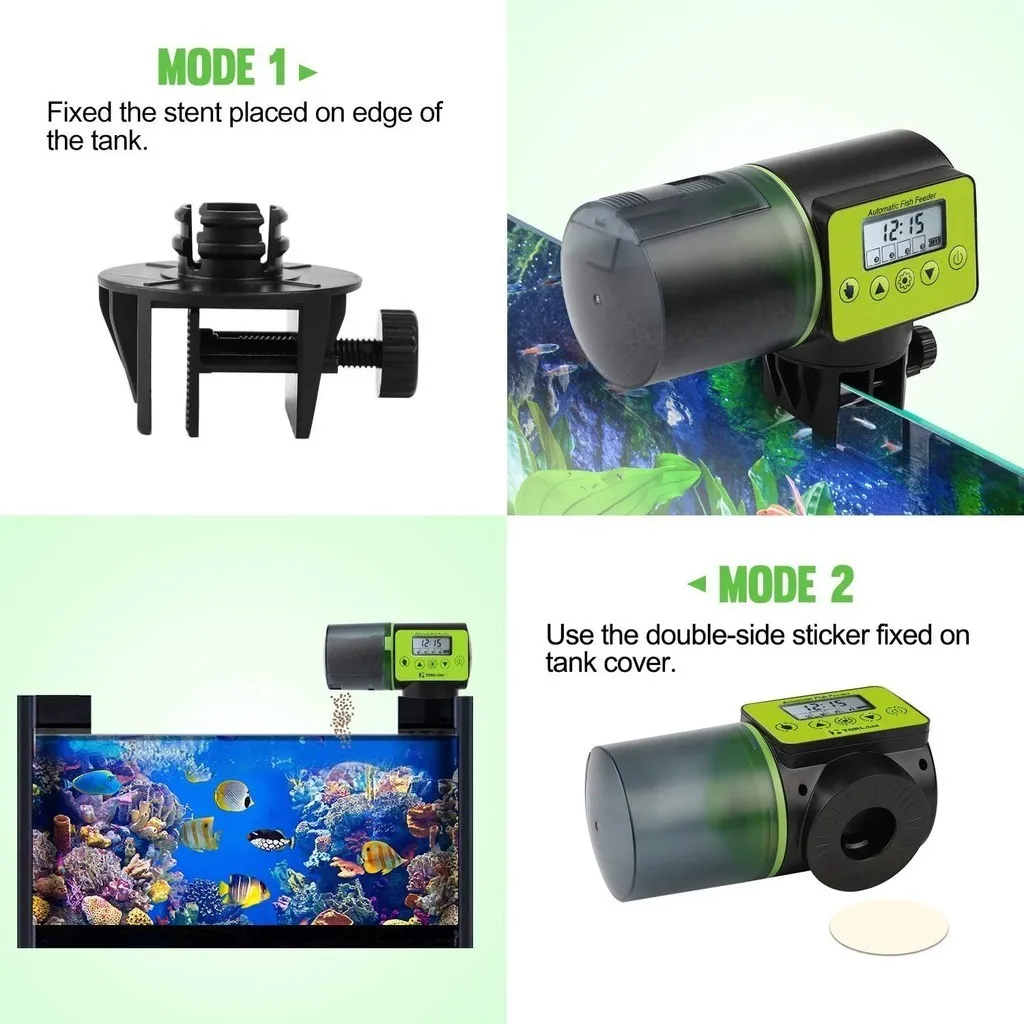 Auto Fish Feeder Moisture-Proof Automatic Fish Feeder Aquarium Tank Electrical Timer Feeder Fish Food Dispenser Tool