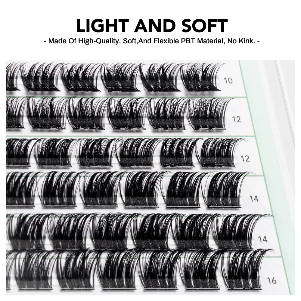 NATUHANA 속눈썹 클러스터 세트 확장 키트 DIY 속눈썹(래쉬 본드 씰 및 래쉬 애플리케이터 포함) 메이크업 도구용 Faux Cils