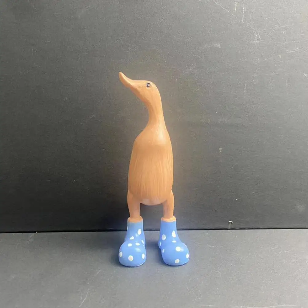 

Charming Wooden Duck Sculpture Eye-catching Wooden Decor Charming Eco-friendly Wooden Duck Rain Boots Versatile Eye-catching