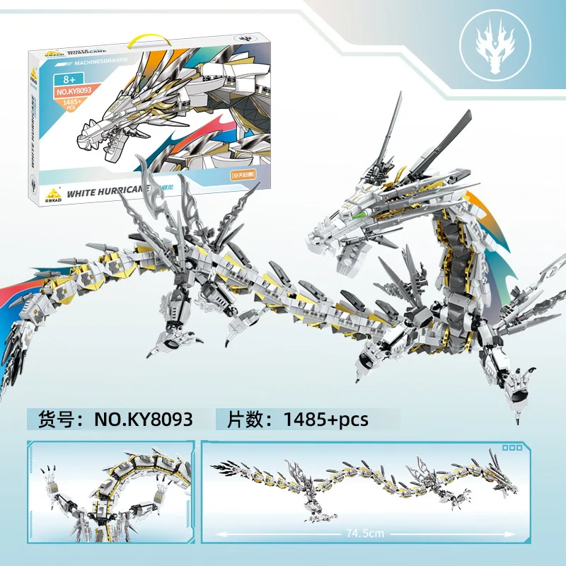 

New 1485pcs Creative Technical Mecha Mechanical Dragon Building Blocks Bricks Model Assembling Toys for Boys Gift Set KY8093