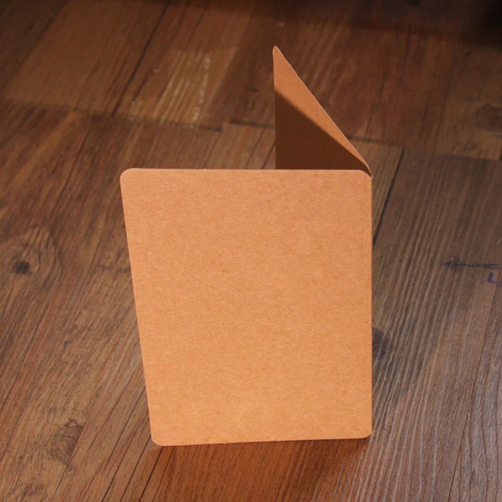 

100 Pcs Blank Greeting Cards Blessing Folding Party Message Festival Bulk Gifts Kraft Paper DIY H made Holiday