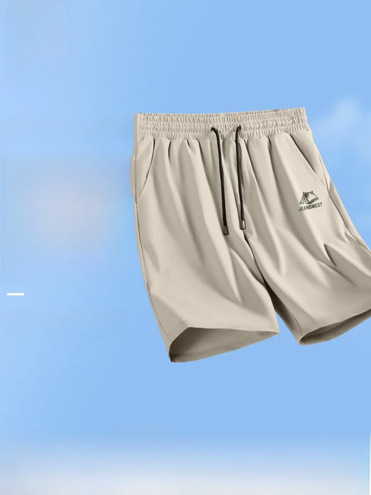 

Мужские спортивные шорты Jeanswest: быстросохнущие, из ледяного шелка, для фитнеса и бега, летние, дышащие, с охлаждающим эффектом, средней длины, повседневные, для активного отдыха