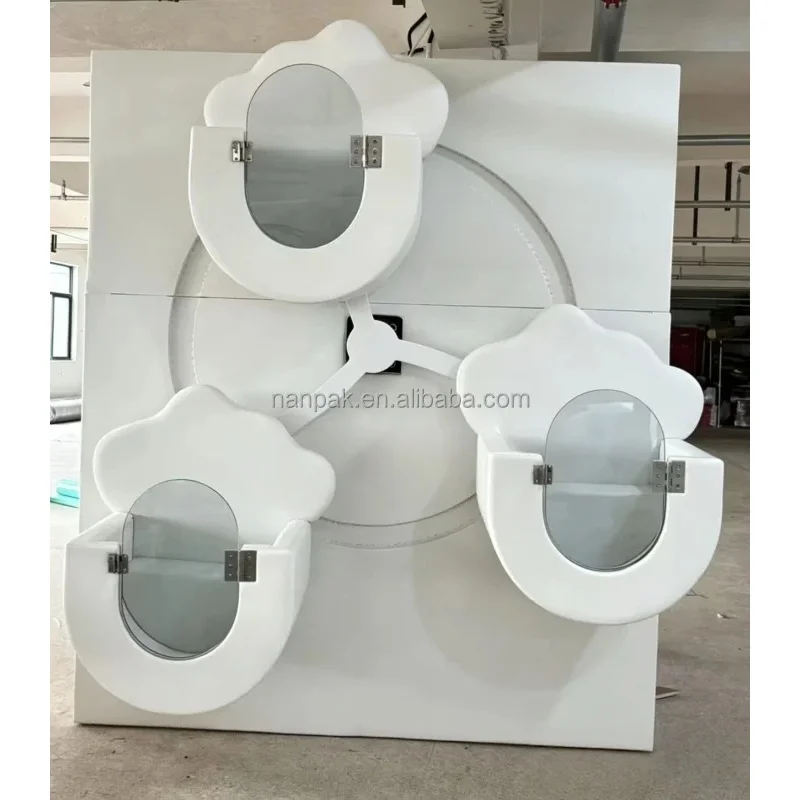 Custom 3 Seats Mini Ferris Wheel Soft Play Rotating Merry Go Round, Indoor Kids Soft Play Equipment for Daycare Mall Play Cafe