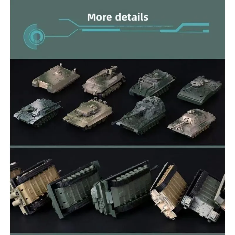 1/72 스케일 미니 탱크 모델, 제2차 세계 대전 군사 퍼즐, 플라스틱, 조립 용이, 페인트 가능, 무작위 색상, T72-M1, AS-90, M88A1G