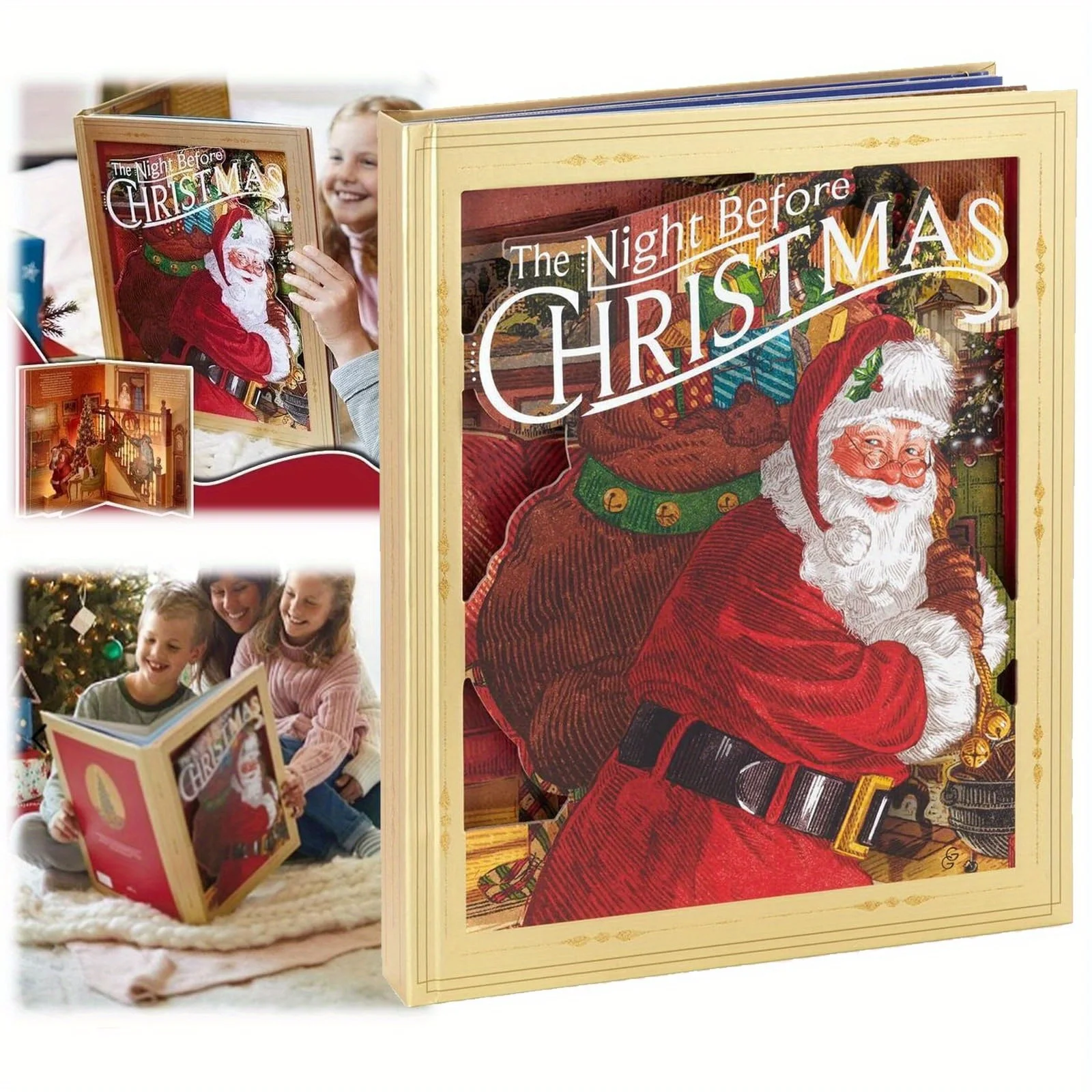 Christmas Decoration Pop-Up Book Christmas Night With Light Family Interactive Christmas Decoration Gift