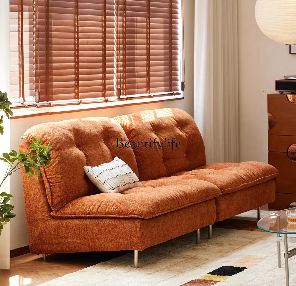 

Retro French medieval fabric small apartment double triple straight row sofa original design