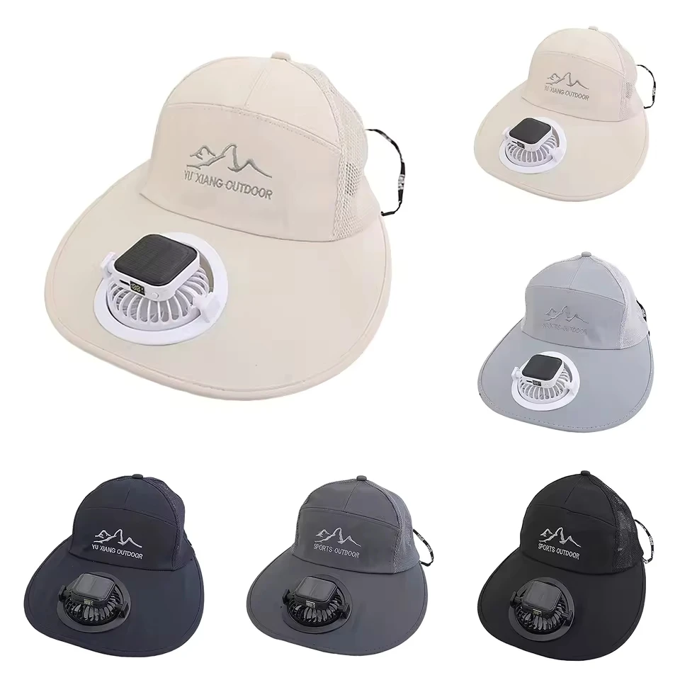 Summer Adult Solar Usb Charging Model Hat With Fan Fishing Cap Outdoor Overhanging Hat 300 Mah Current Cute Cap