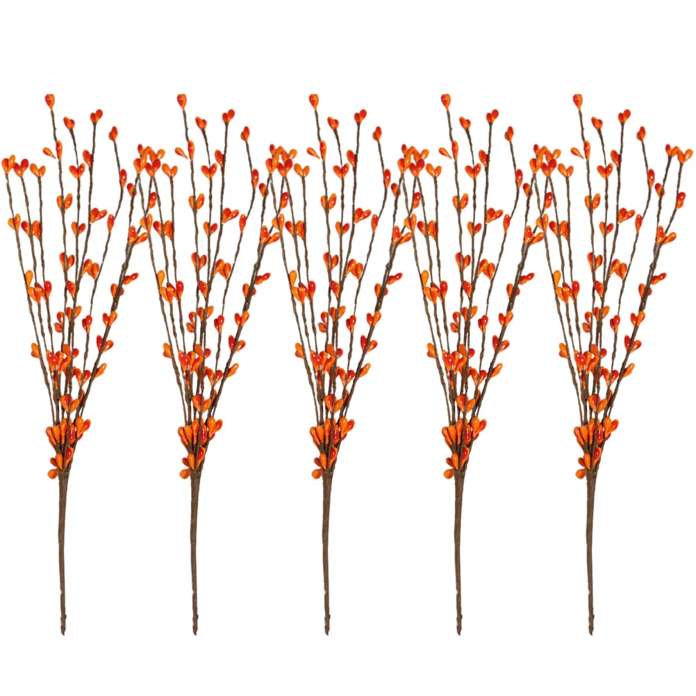 

5Pcs Faux Berry Branches Vivid Artificial Plants Christmas Tree Rustic Farmhouse Decor Artificial Plants Christmas Berry Picks