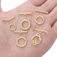 1 Set High Quality 14K Gold Plated Brass Copper Metal Toggle Clasp For DIY Bracelet Necklace Making Jewelry Clasp Findings