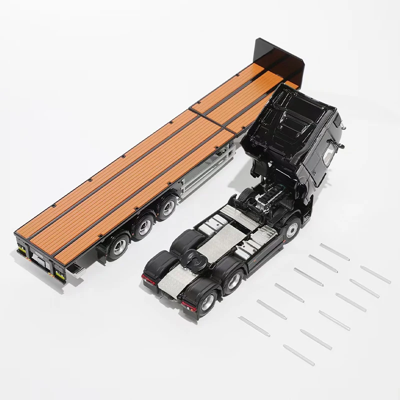 مقياس 1:64 Actros 3-محور مقطورة سيارة محاكاة نماذج من الشاحنات عرض ثابت تحصيل لعبة هدية تذكارية الديكور