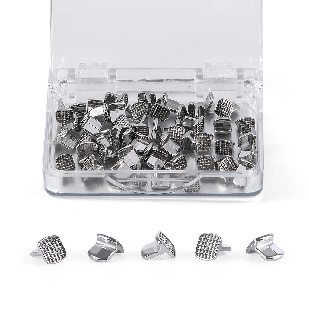 50 Stück/Box AZDENT Dental-Kieferorthopädische Lingual-Knöpfe mit Loch, klebbare runde Basis, Zahnmedizinmaterial aus Edelstahl – Detail 25