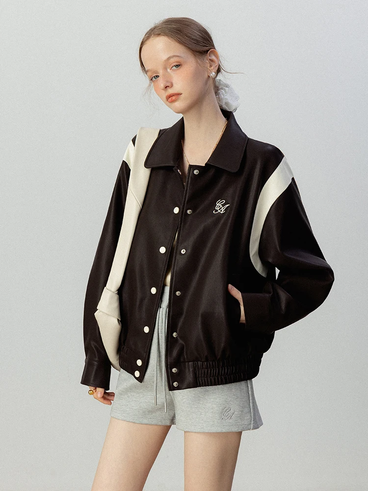 تأثير التخسيس بو الجلود Jaet المرأة عارضة Sle لون القهوة العميقة Colion اللون تصميم الخريف وصول جديد أعلى