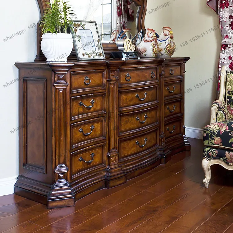 

Резной шкаф для хранения вещей в европейском стиле, американский шкаф для хранения вещей из массива дерева, тумба под телевизор, изготовление на заказ