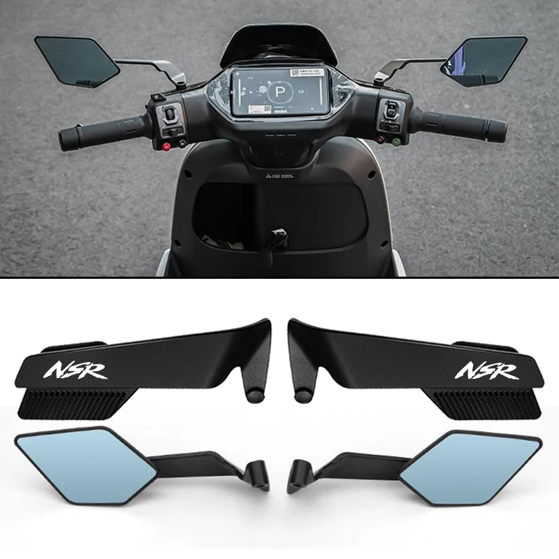 مرآة كبيرة لأجنحة السطح مرآة الرؤية الخلفية للدراجة النارية لشعار NSR NSR125 NSR250R NSR 125 250R NSR500 NSR50 #4