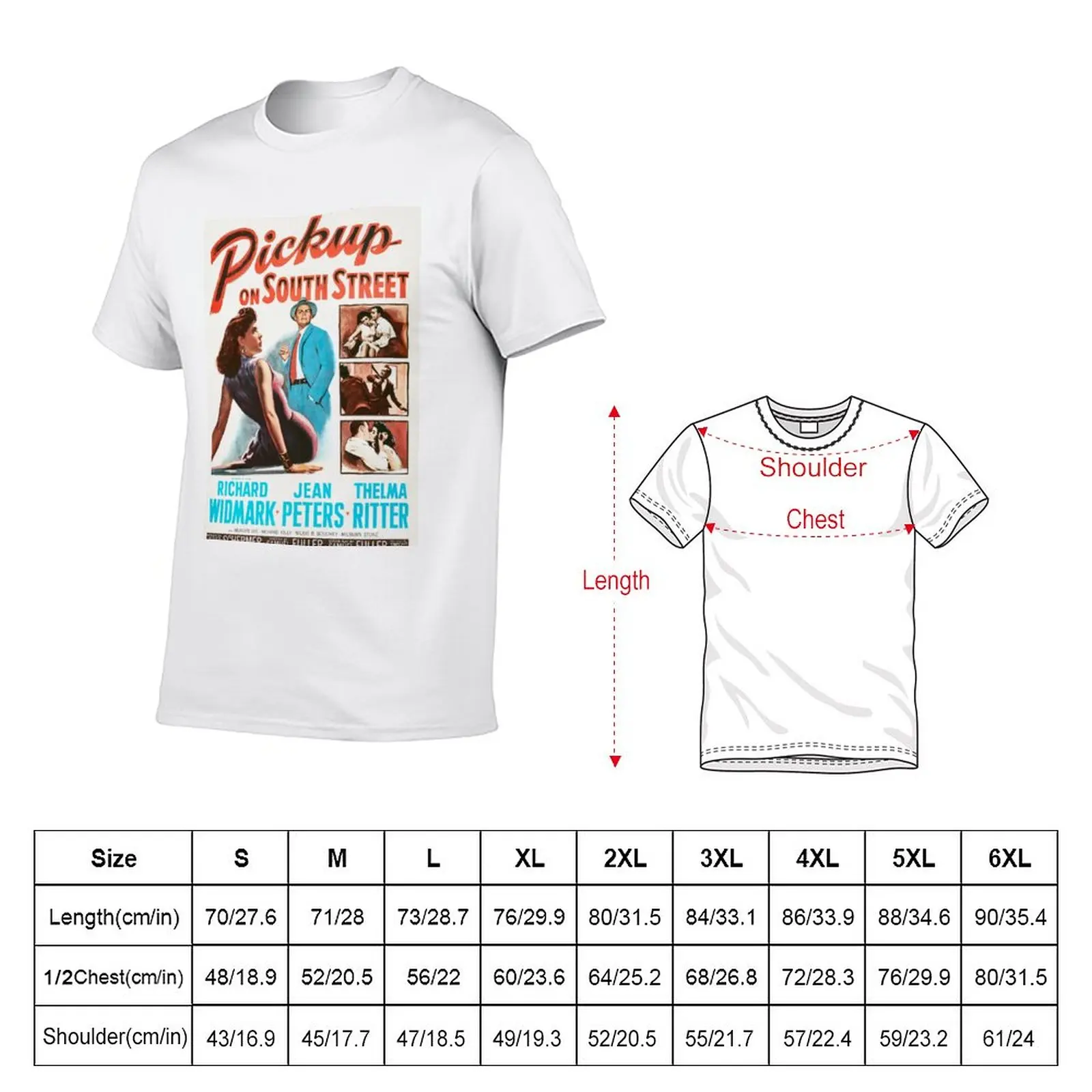 New Pickup on South Street - vintage film noir movie poster T-Shirt plus size t shirts man clothes mens vintage t shirts