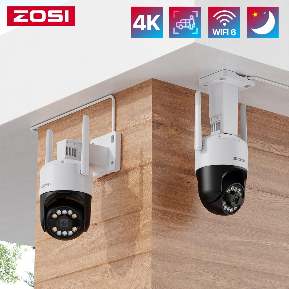 ZOSI C296 8MP/5MP واي فاي 6 كاميرا متحركة 4K HD كاميرا IP خارجية AI كشف السيارات المسار حماية الأمن CCTV مراقبة الفيديو #1